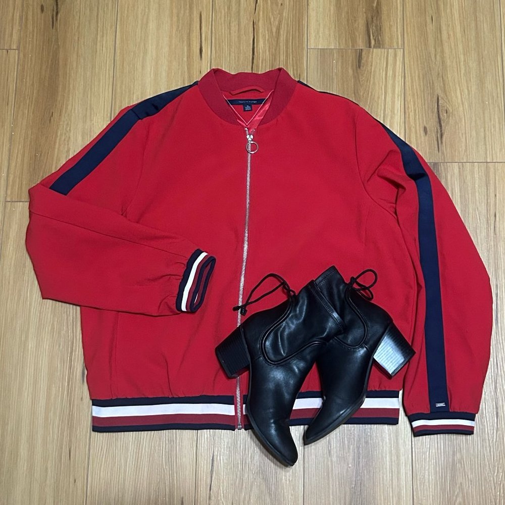 Tommy Hilfiger red bomber jacket